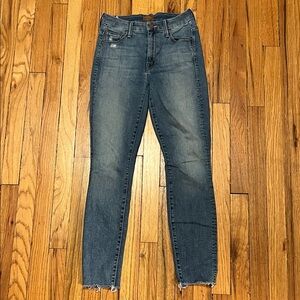 MOTHER High Waisted Looker Ankle Fray, Sz 24